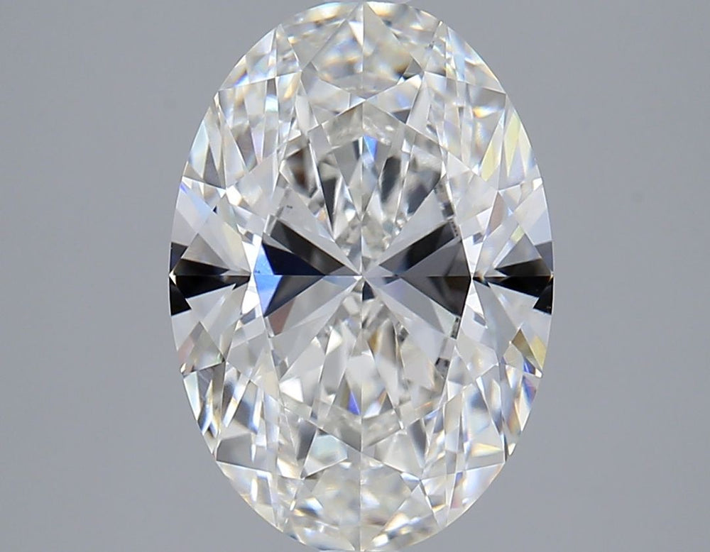 3.02 Carat Oval Lab Diamond with  Cut Diamond in 14KT  view 1
