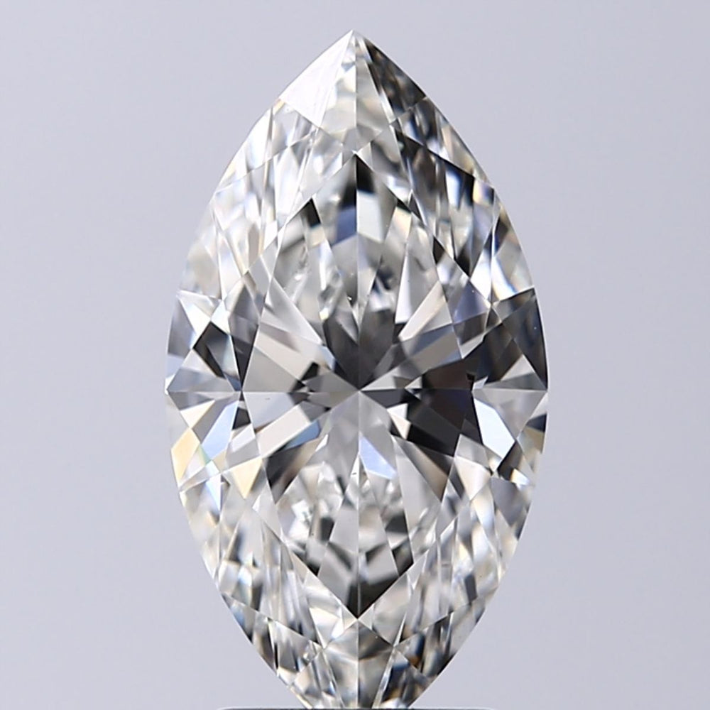 2.51 Carat Marquise Lab Diamond with  Cut Diamond in 14KT  view 1
