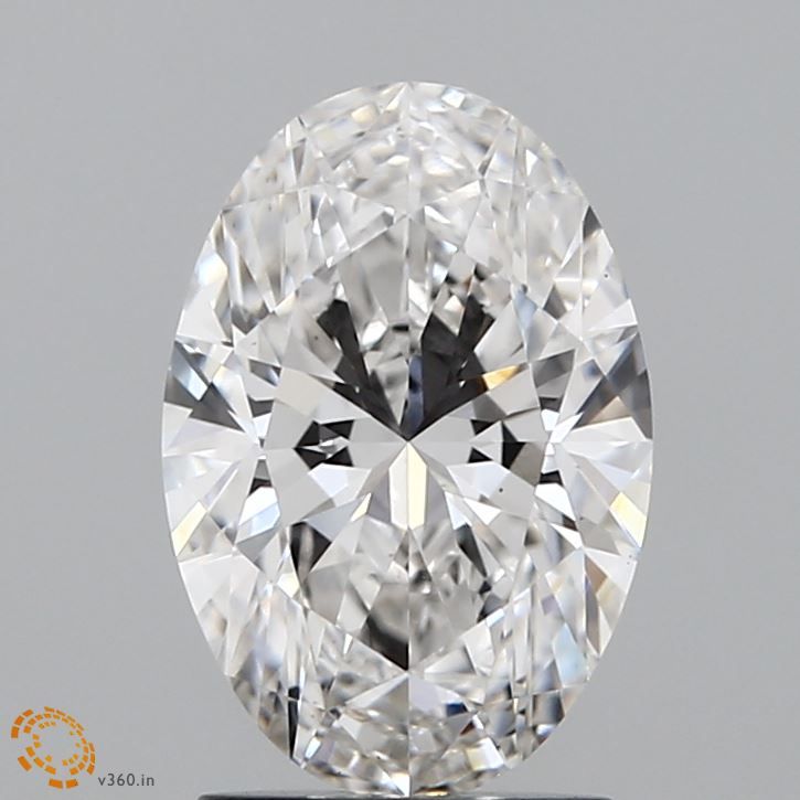 2.01 Carat Oval Lab Diamond with  Cut Diamond in 14KT  view 1
