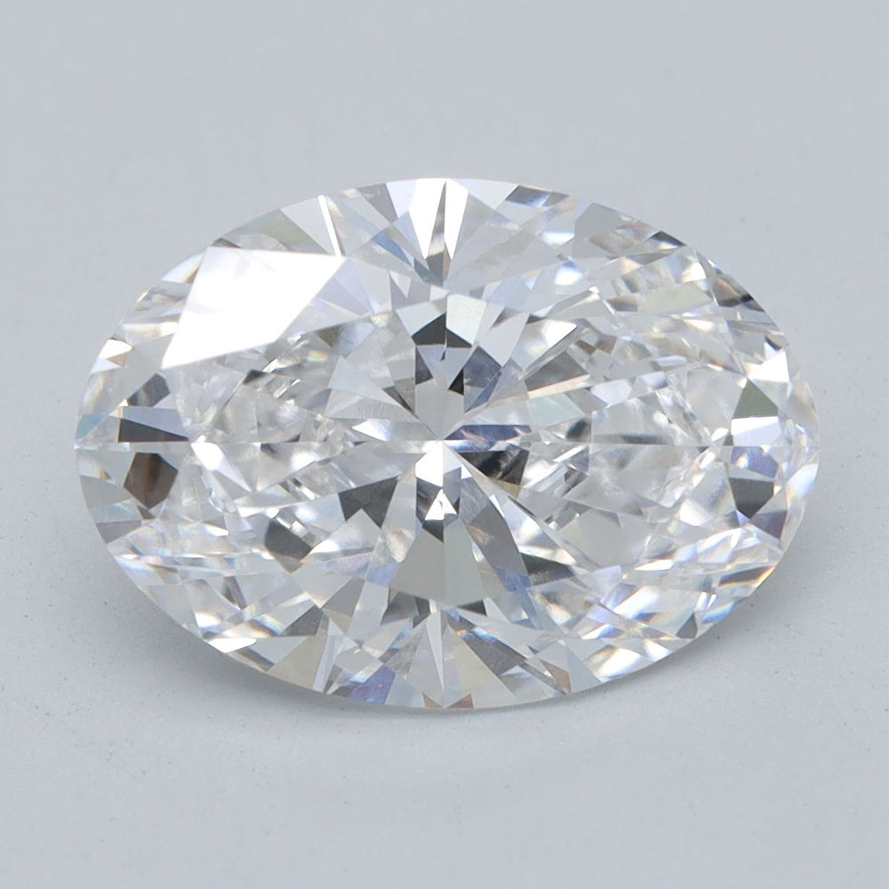 2.9 Carat Oval Lab Diamond with  Cut Diamond in 14KT  view 1
