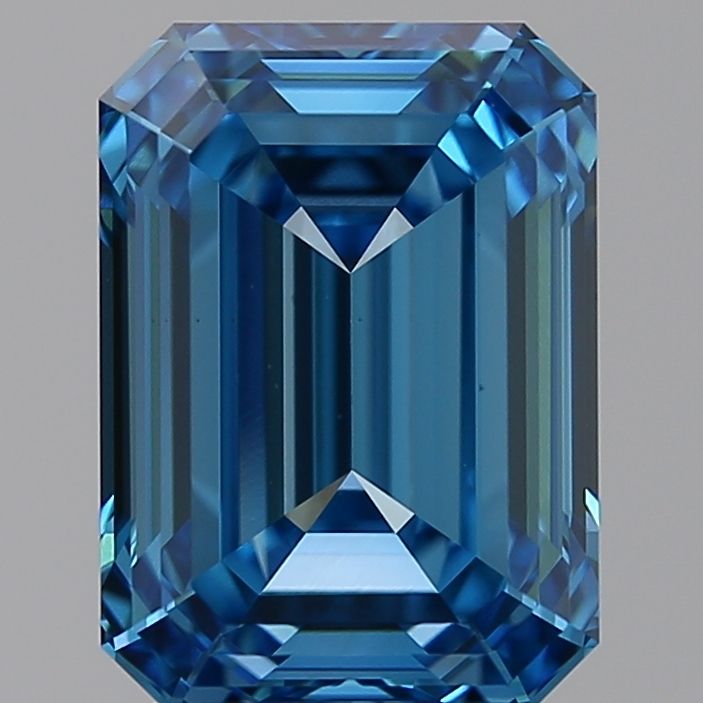 3.05 Carat Emerald Lab Diamond with  Cut Diamond in 14KT  view 1
