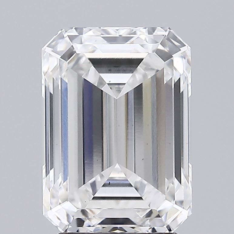 3.28 Carat Emerald Lab Diamond with  Cut Diamond in 14KT  view 1
