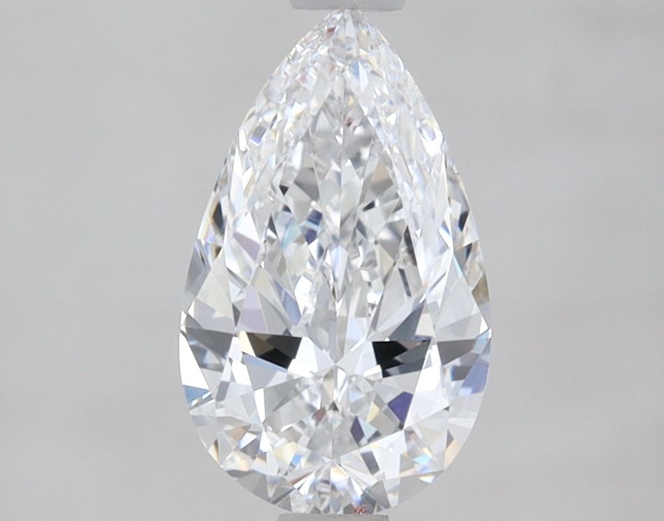 1.0 Carat Pear Lab Diamond with  Cut Diamond in 14KT  view 1

