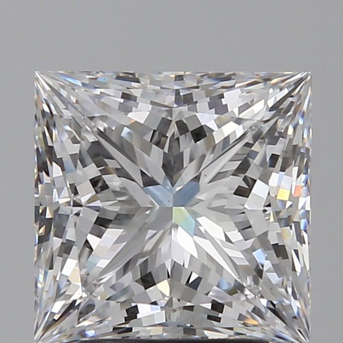 2.92 Carat Princess Lab Diamond with  Cut Diamond in 14KT  view 1
