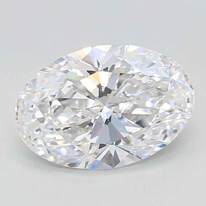 2.96 Carat Oval Lab Diamond with  Cut Diamond in 14KT  view 1
