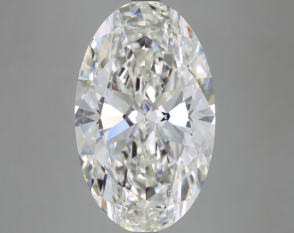 6.86 Carat Oval Lab Diamond with  Cut Diamond in 14KT  view 1
