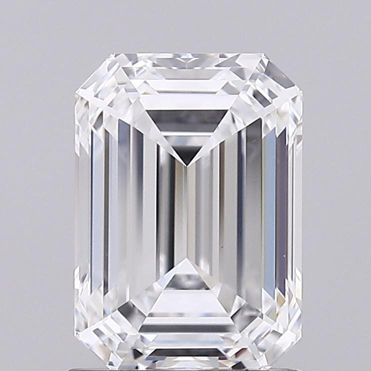 1.51 Carat Emerald Lab Diamond with  Cut Diamond in 14KT  view 1
