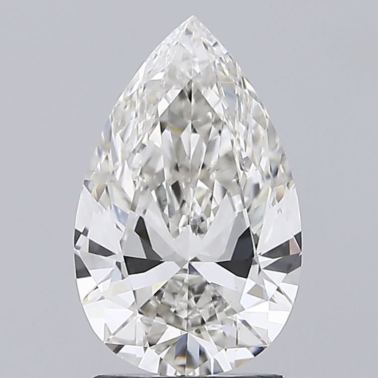 2.01 Carat Pear Lab Diamond with  Cut Diamond in 14KT  view 1
