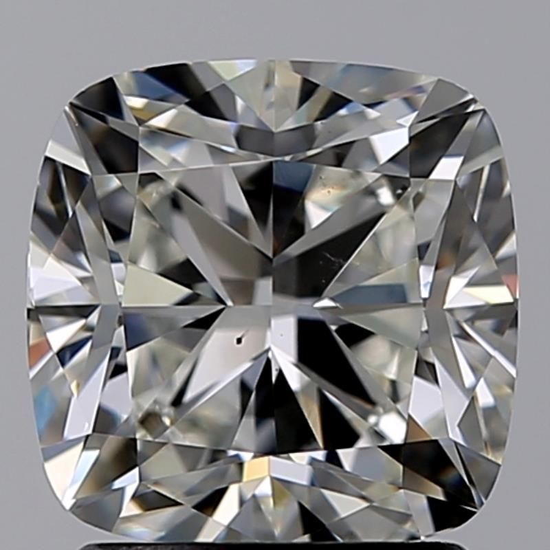 1.8 Carat CUSHION Natural Diamond with  Cut Diamond in 14KT  view 1
