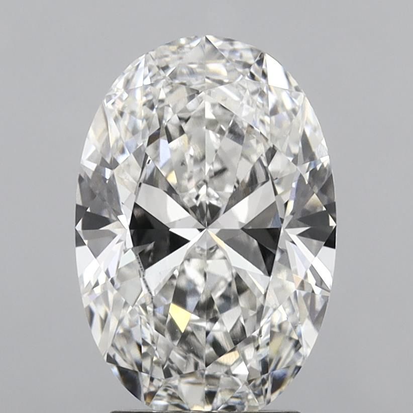 3.02 Carat Oval Lab Diamond with  Cut Diamond in 14KT  view 1
