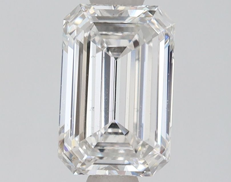 1.01 Carat Emerald Lab Diamond with  Cut Diamond in 14KT  view 1
