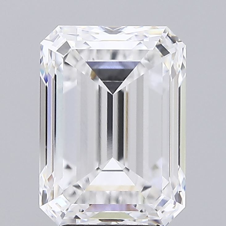 5.0 Carat Emerald Lab Diamond with  Cut Diamond in 14KT  view 1
