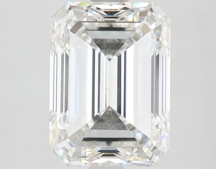 2.53 Carat Emerald Lab Diamond with  Cut Diamond in 14KT  view 1
