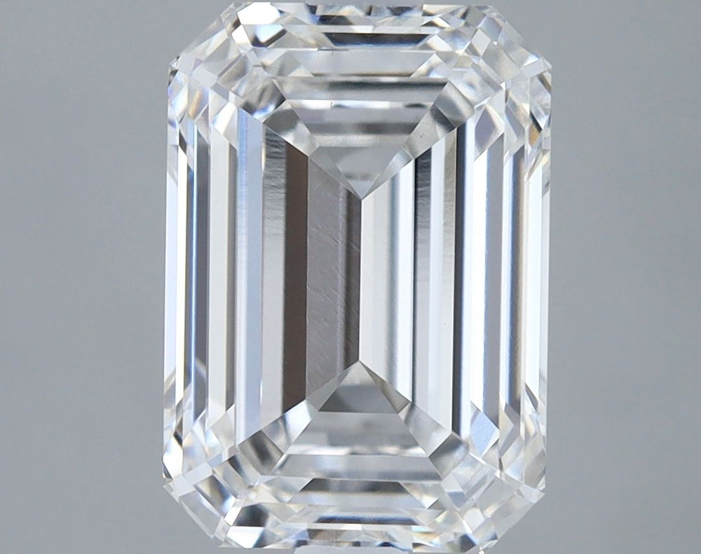 2.35 Carat Emerald Lab Diamond with  Cut Diamond in 14KT  view 1
