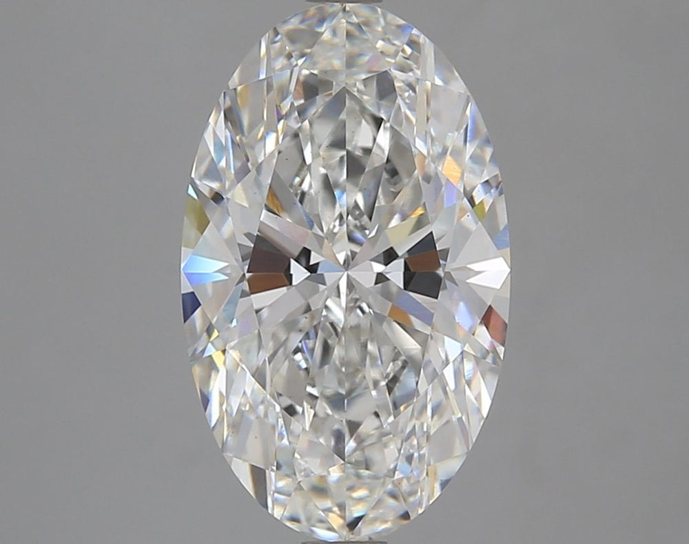 3.8 Carat Oval Lab Diamond with  Cut Diamond in 14KT  view 1
