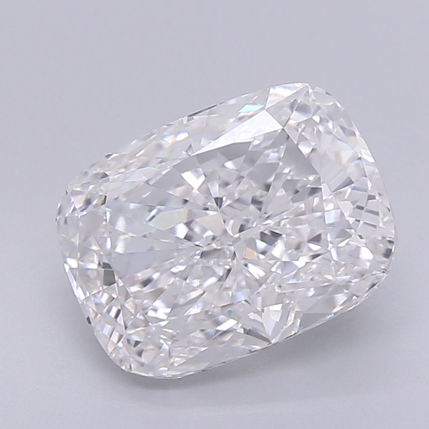 4.01 Carat Cushion Lab Diamond with  Cut Diamond in 14KT  view 1
