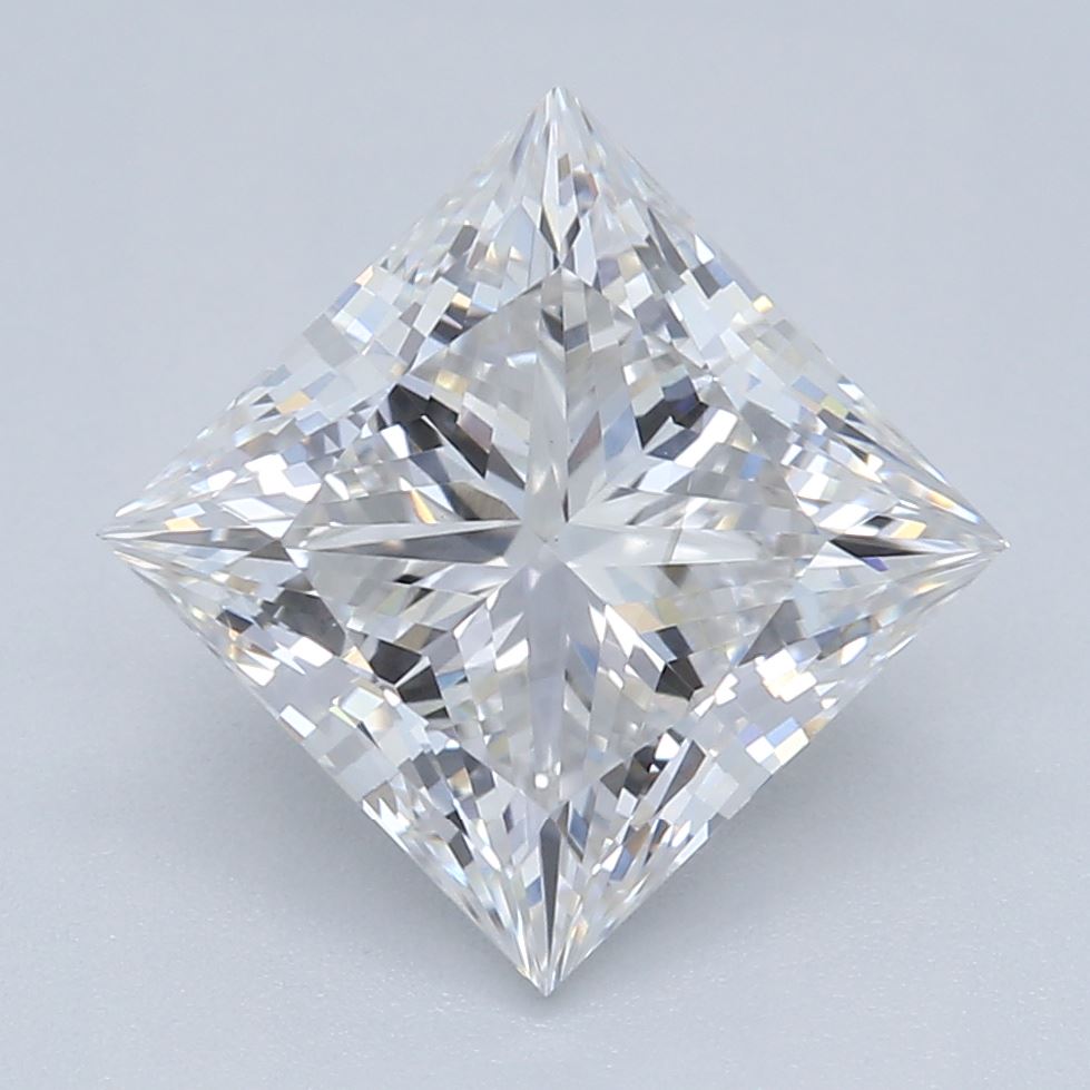 1.61 Carat Princess Lab Diamond with  Cut Diamond in 14KT  view 1

