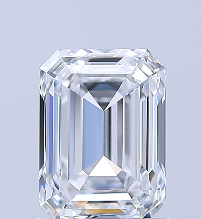 1.01 Carat Emerald Lab Diamond with  Cut Diamond in 14KT  view 1
