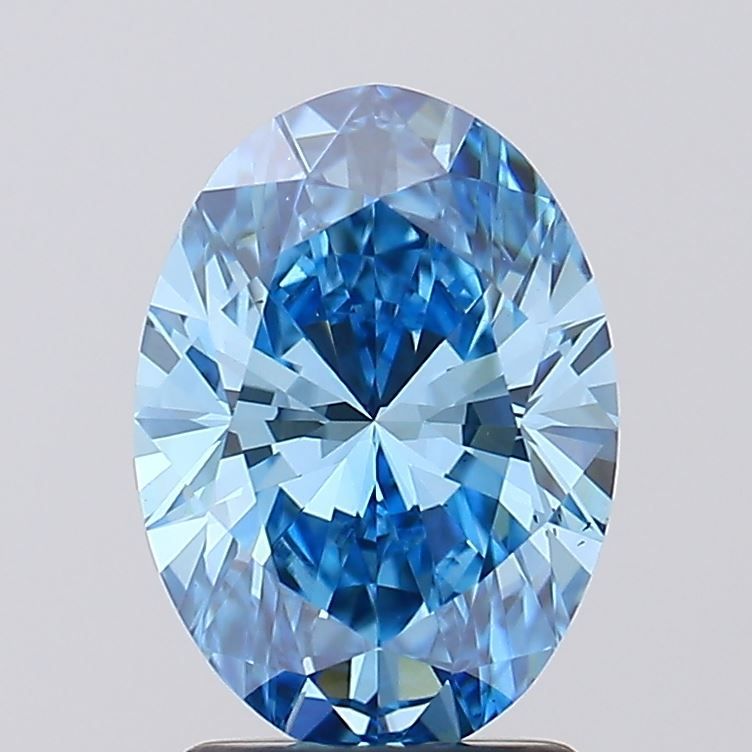 2.03 Carat Oval Lab Diamond with  Cut Diamond in 14KT  view 1

