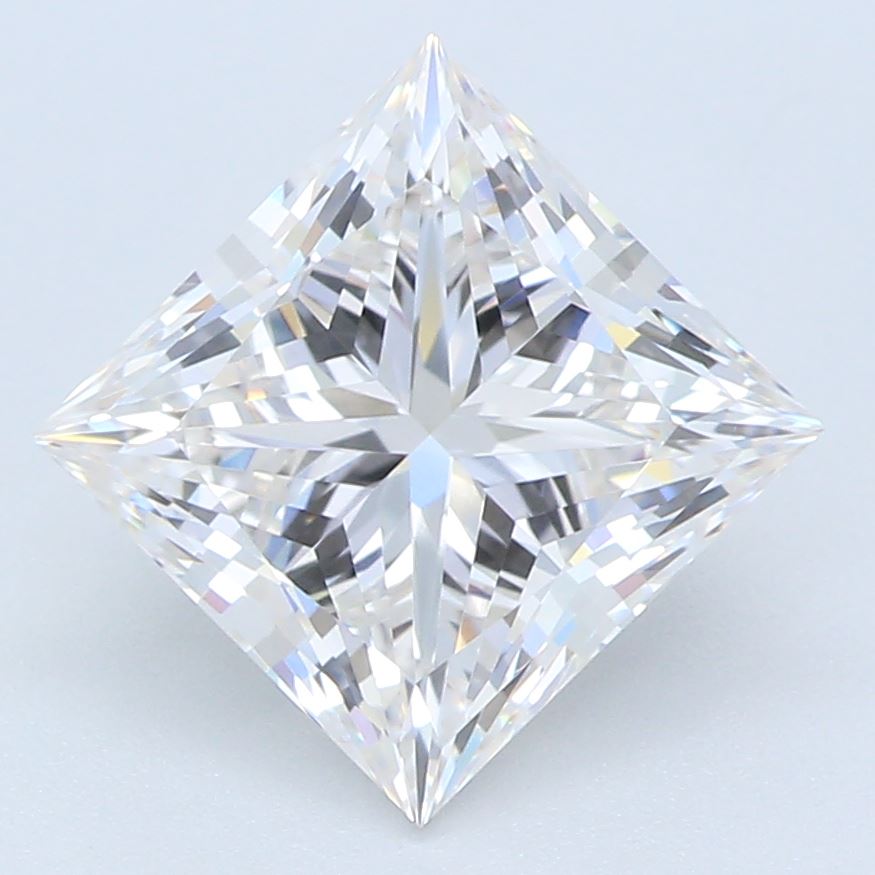 1.63 Carat Princess Lab Diamond with  Cut Diamond in 14KT  view 1
