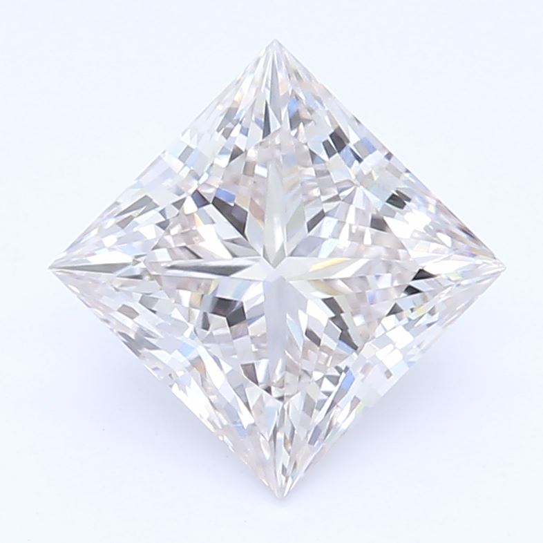 0.85 Carat Princess Lab Diamond with  Cut Diamond in 14KT  view 1
