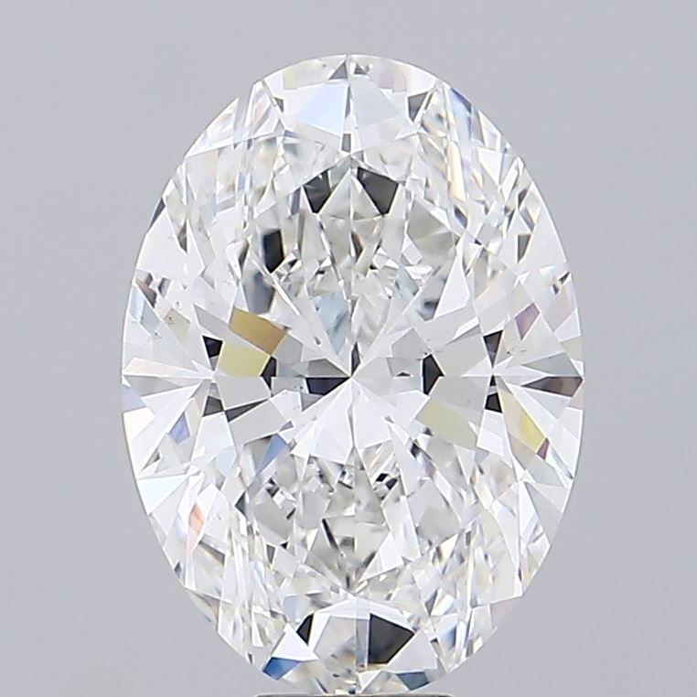9.73 Carat Oval Lab Diamond with  Cut Diamond in 14KT  view 1

