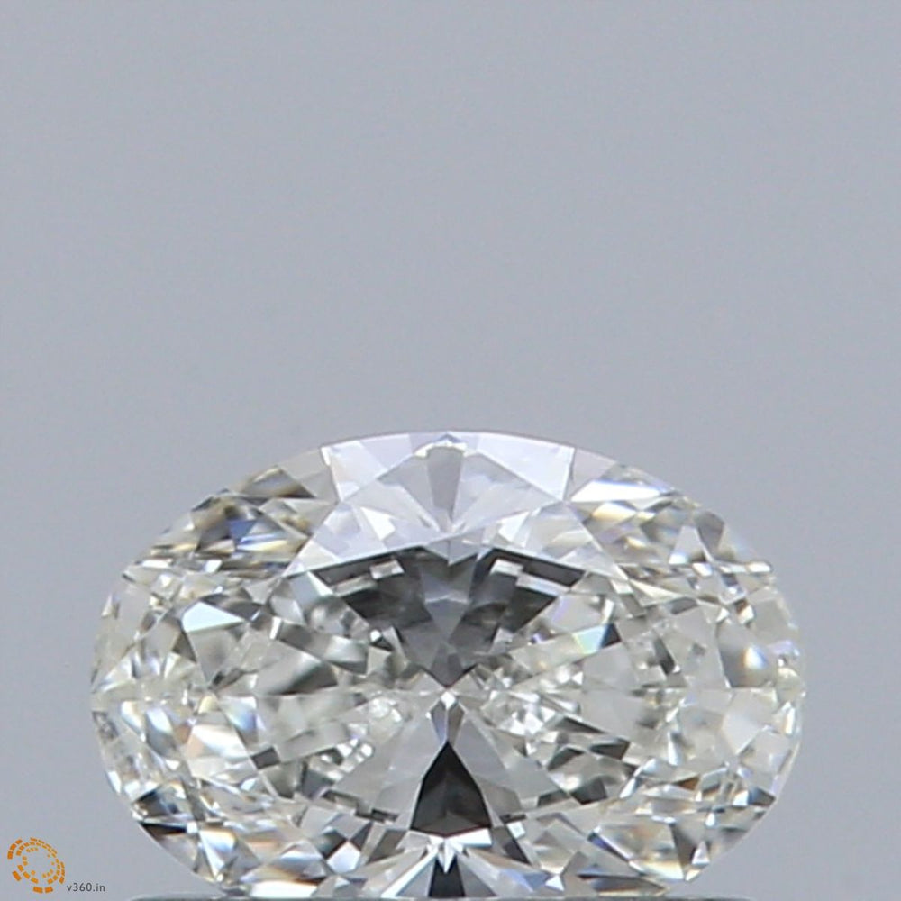 0.46 Carat Oval Natural Diamond with  Cut Diamond in 14KT  view 1
