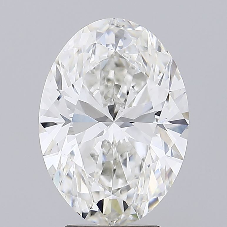 4.03 Carat Oval Lab Diamond with  Cut Diamond in 14KT  view 1
