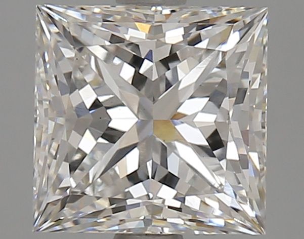 2.58 Carat Princess Lab Diamond with  Cut Diamond in 14KT  view 1
