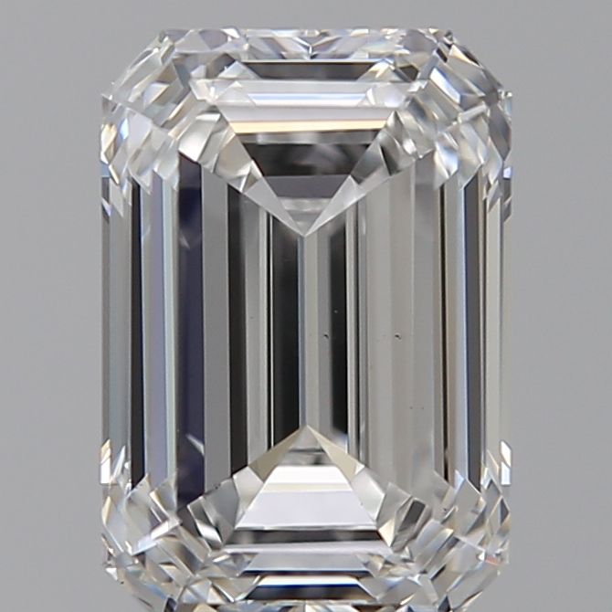 2.56 Carat Emerald Lab Diamond with  Cut Diamond in 14KT  view 1
