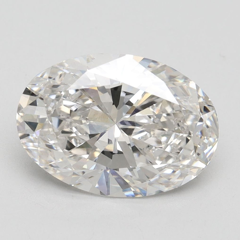 3.02 Carat Oval Lab Diamond with  Cut Diamond in 14KT  view 1
