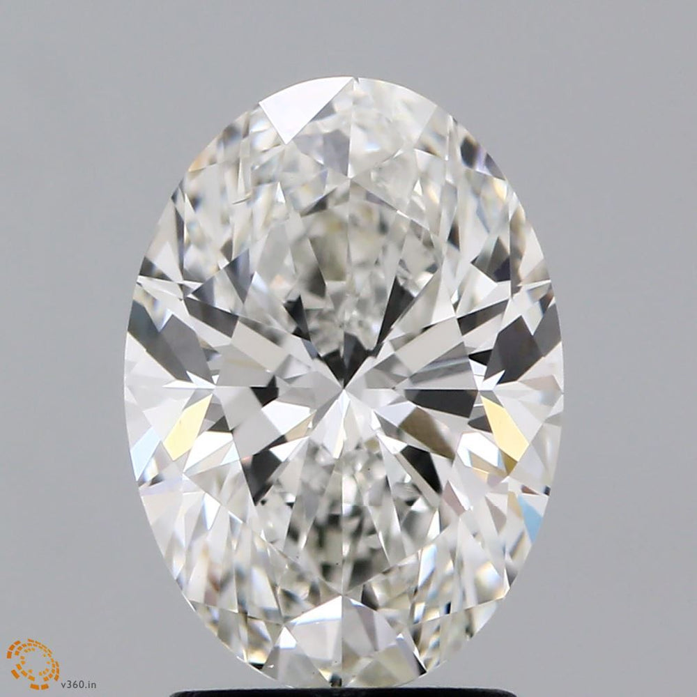 2.51 Carat Oval Lab Diamond with  Cut Diamond in 14KT  view 1
