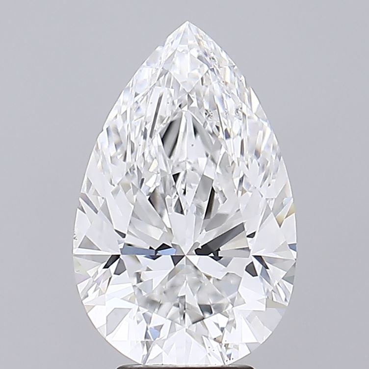 5.41 Carat Pear Lab Diamond with  Cut Diamond in 14KT  view 1

