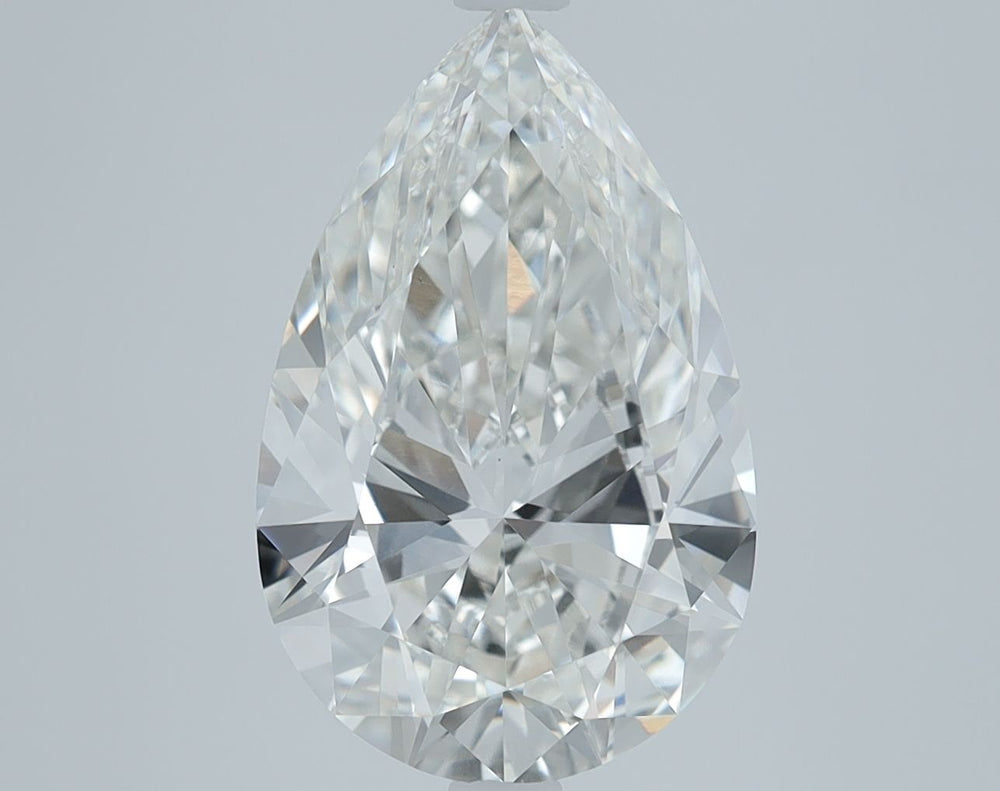 3.83 Carat Pear Lab Diamond with  Cut Diamond in 14KT  view 1
