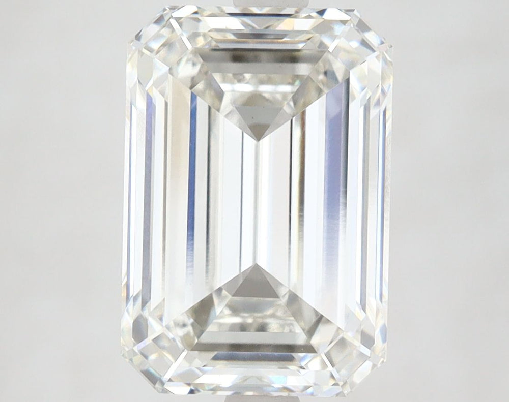 4.07 Carat Emerald Lab Diamond with  Cut Diamond in 14KT  view 1
