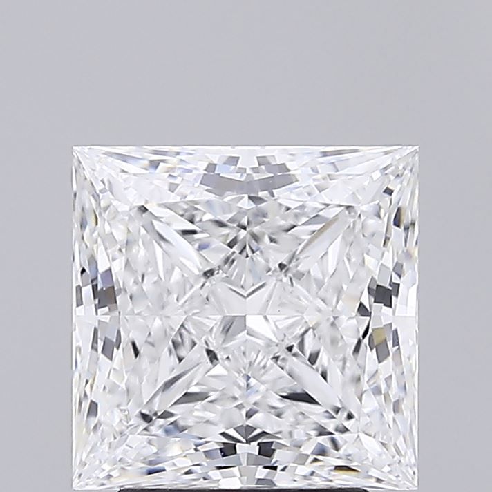 3.0 Carat Princess Lab Diamond with  Cut Diamond in 14KT  view 1
