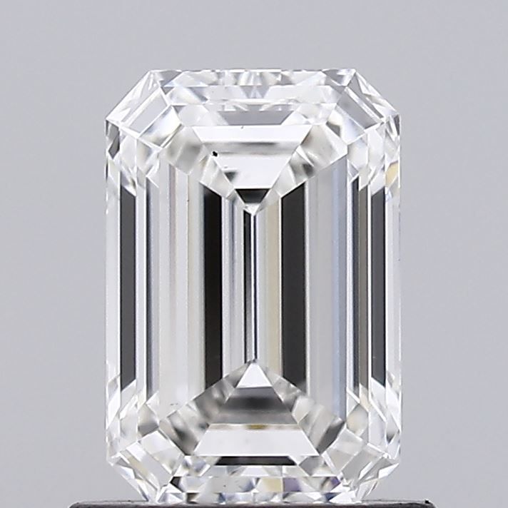 1.03 Carat Emerald Lab Diamond with  Cut Diamond in 14KT  view 1
