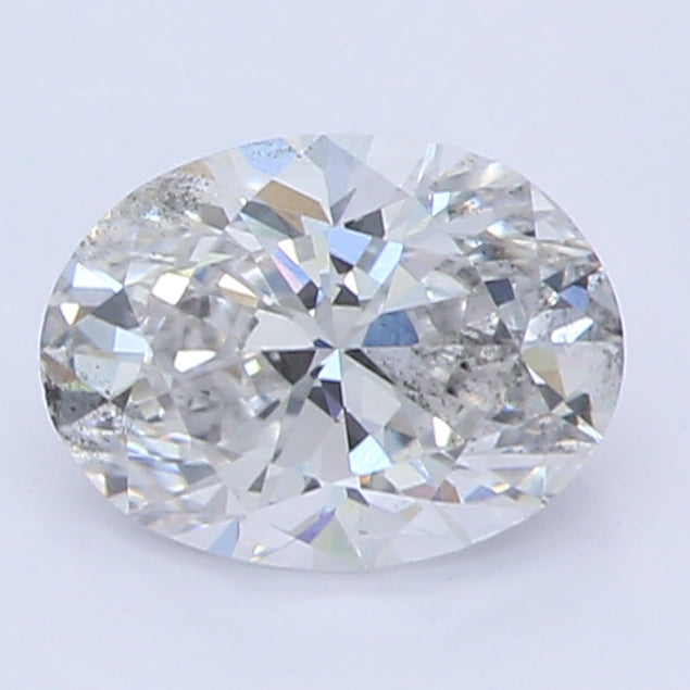 0.53 Carat Oval Lab Diamond with  Cut Diamond in 14KT  view 1
