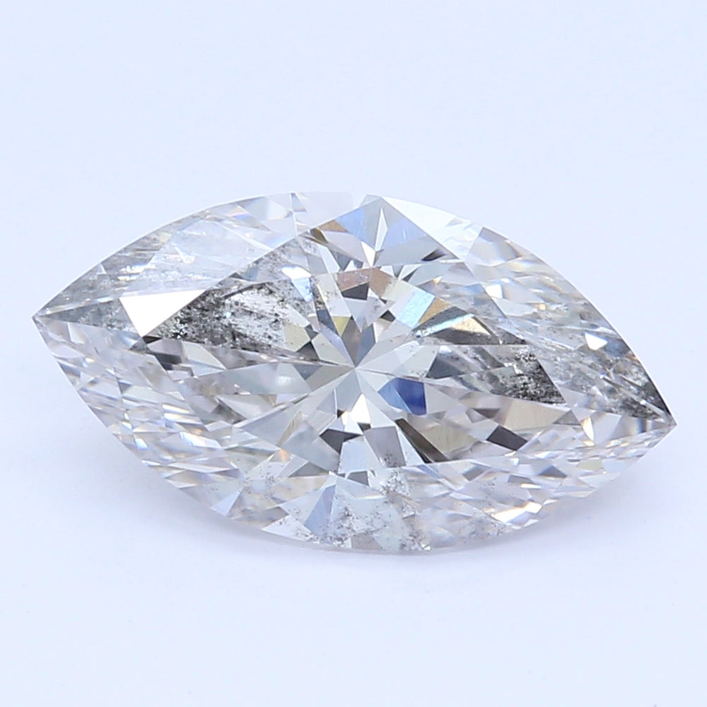 1.06 Carat Marquise Lab Diamond with  Cut Diamond in 14KT  view 1
