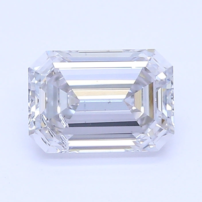 0.51 Carat Emerald Lab Diamond with  Cut Diamond in 14KT  view 1

