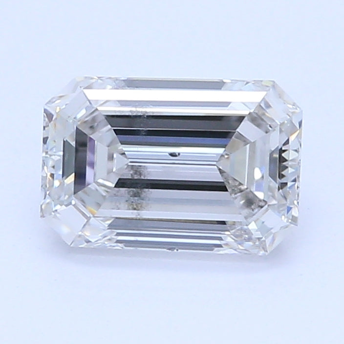 0.54 Carat Emerald lab Diamond with  Cut Diamond in 14KT  view 1
