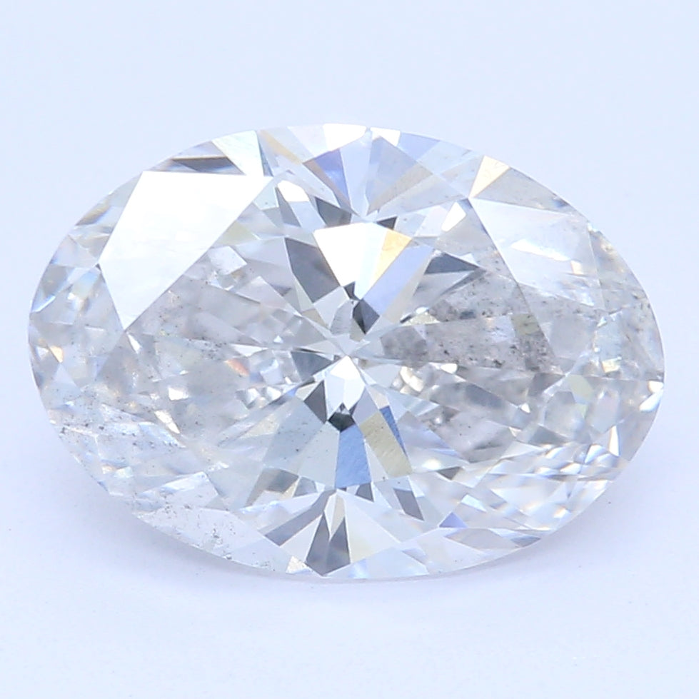 1.67 Carat Oval Lab Diamond with  Cut Diamond in 14KT  view 1
