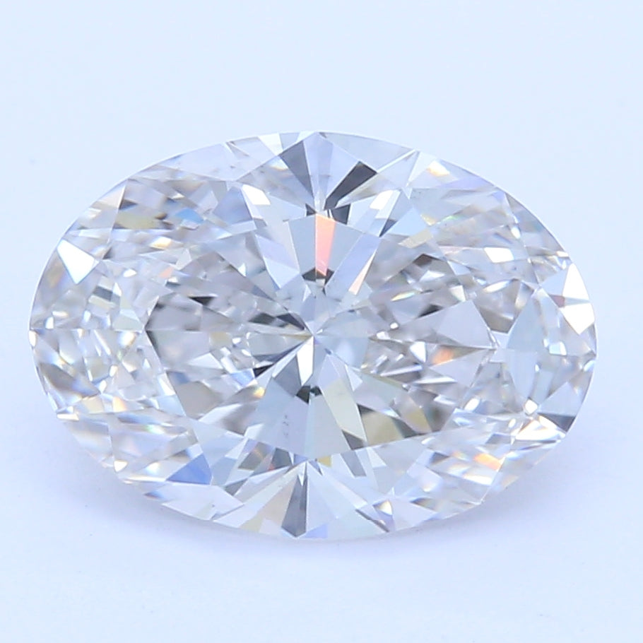 1.23 Carat Oval Lab Diamond with  Cut Diamond in 14KT  view 1
