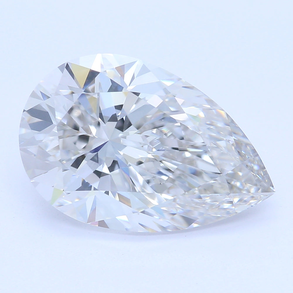 2.72 Carat Pear Lab Diamond with  Cut Diamond in 14KT  view 1
