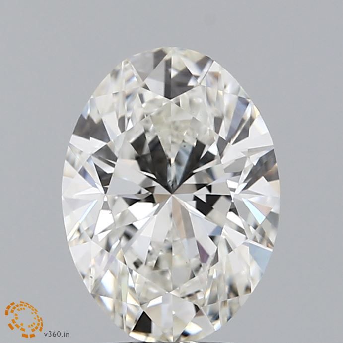2.0 Carat Oval Lab Diamond with  Cut Diamond in 14KT  view 1
