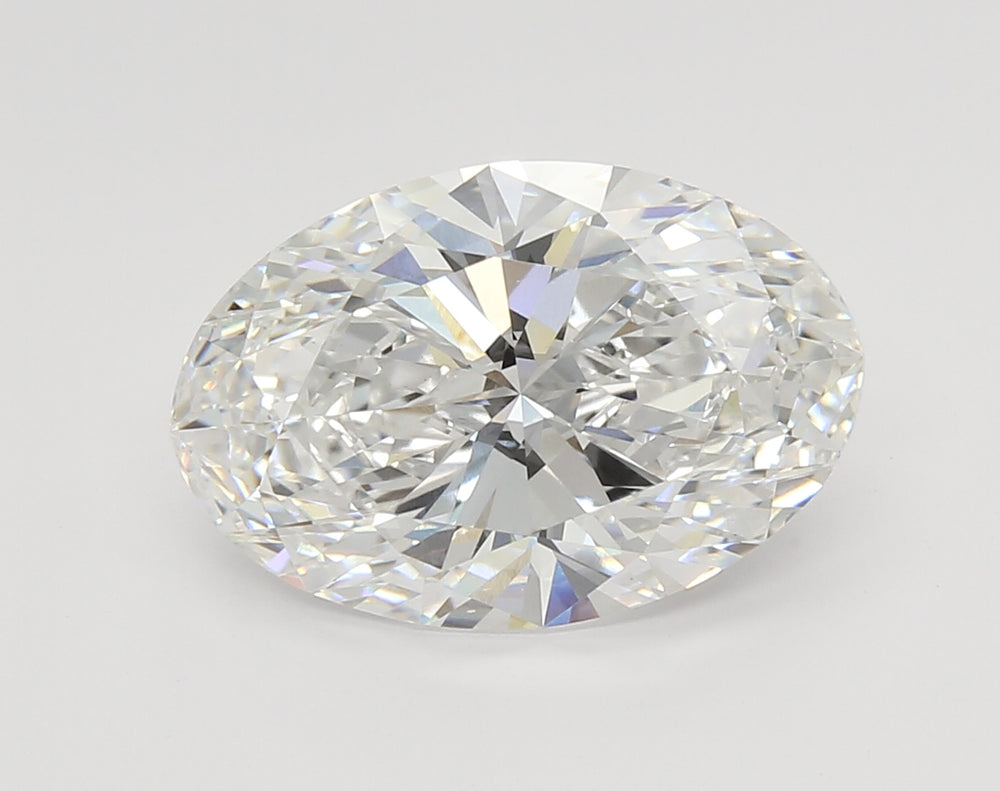 5.48 Carat Oval Lab Diamond with  Cut Diamond in 14KT  view 1
