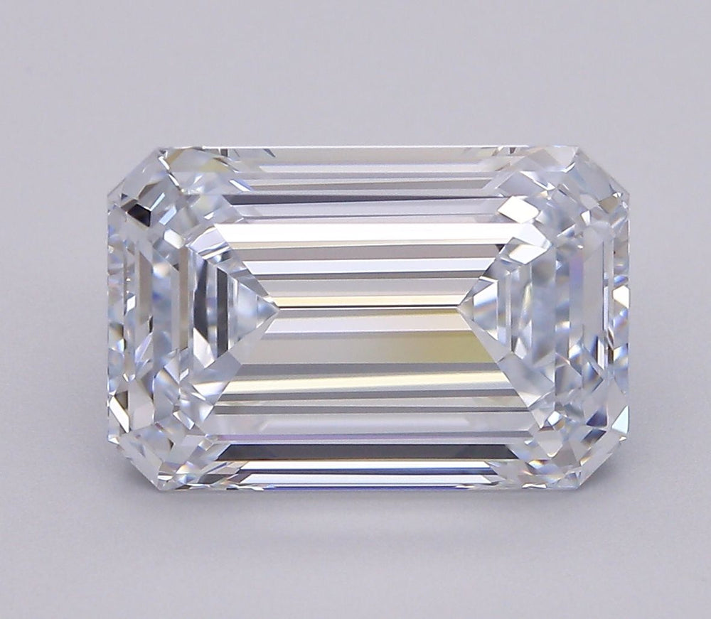 3.5 Carat Emerald Lab Diamond with  Cut Diamond in 14KT  view 1
