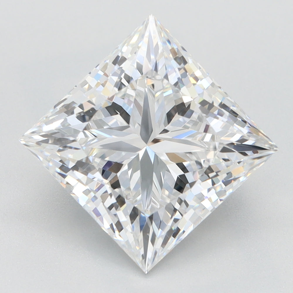 3.27 Carat Princess Lab Diamond with  Cut Diamond in 14KT  view 1
