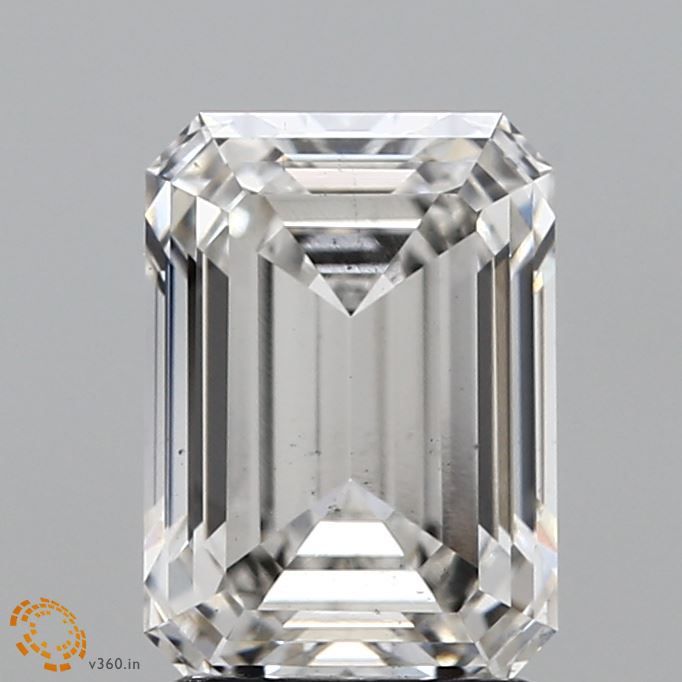 2.5 Carat Emerald Lab Diamond with  Cut Diamond in 14KT  view 1
