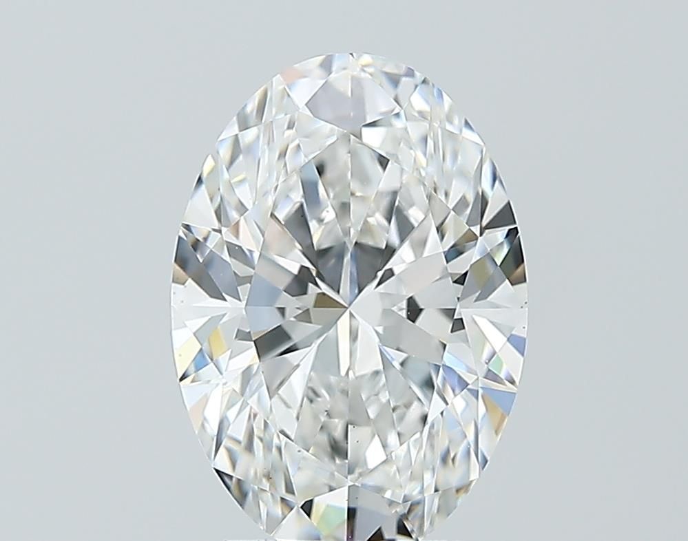 2.66 Carat Oval Lab Diamond with  Cut Diamond in 14KT  view 1
